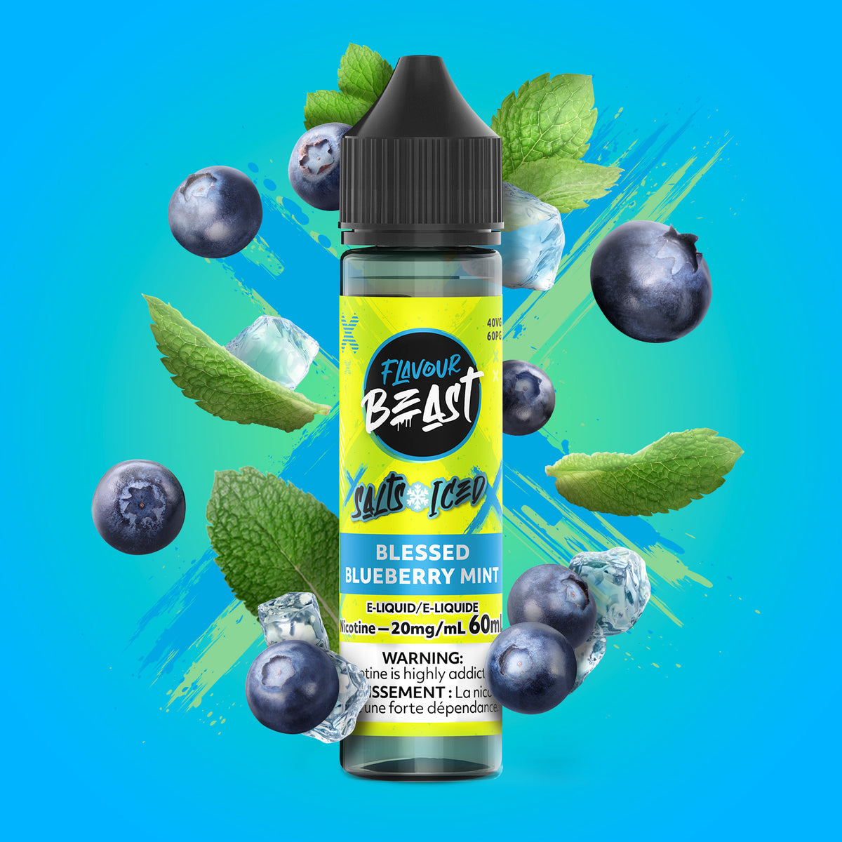 FLAVOUR BEAST SALT - BLESSED BLUEBERRY MINT ICED 60ML