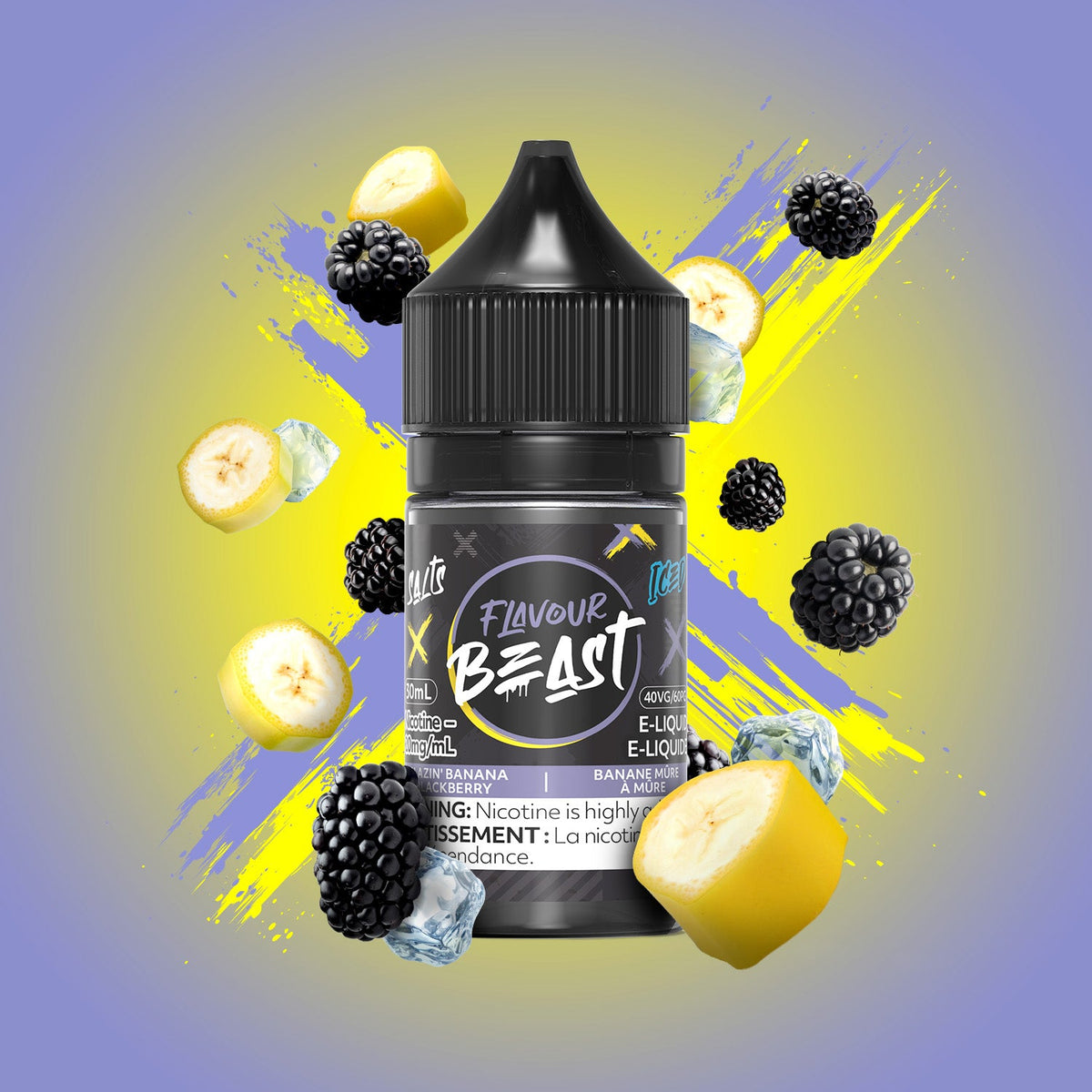 FLAVOUR BEAST SALT - BLAZIN' BANANA BLACKBERRY ICED 30ML - 30 ML / 20 MG
