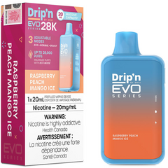 Drip'n EVO 28K Disposable Vape: Raspberry Peach Mango Ice (20mL)