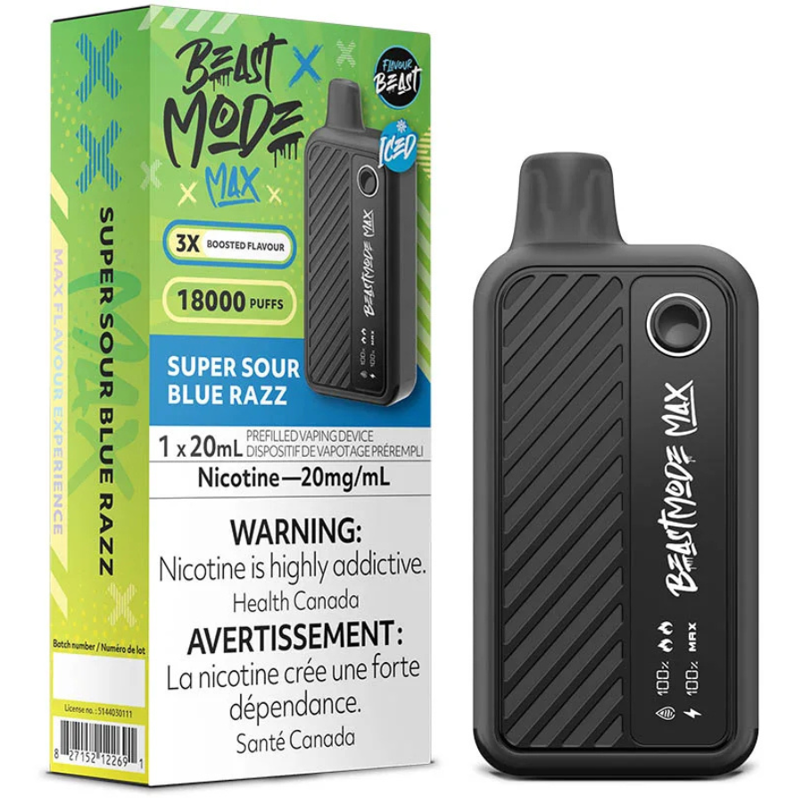 Super Sour Blue Razz - Flavour Beast Beast Mode Max 18k Rechargeable Disposable Vape
