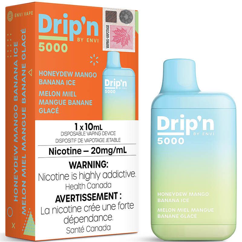 Drip'n 5000 Disposable Vape: Honeydew Mango Banana Ice (1pk)
