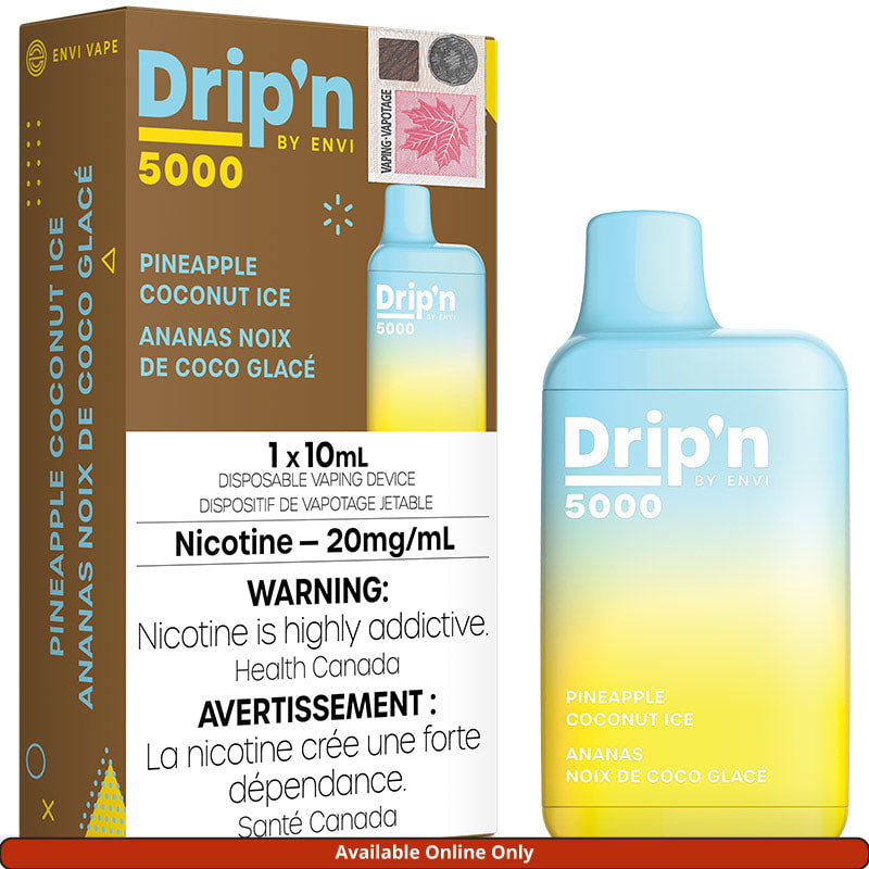 Drip'n 5000 Disposable Vape: Pineapple Coconut Ice (1pk)