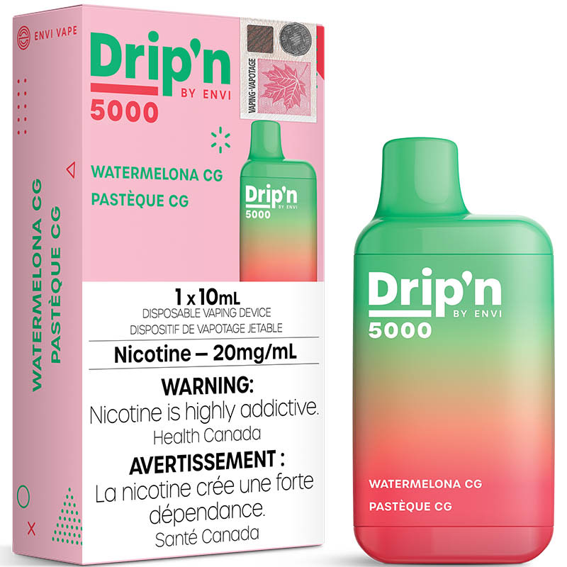 Drip'n 5000 Disposable Vape: Watermelona CG (1pk)