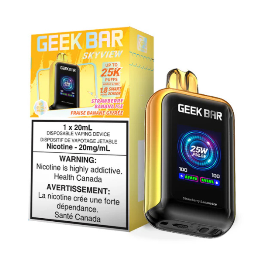 GEEK BAR SKYVIEW 25K STRAWBERRY BANANA ICE DISPOSABLE VAPE