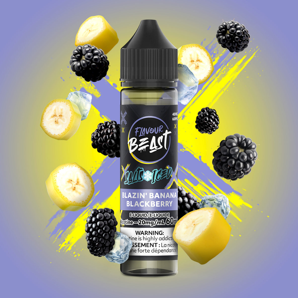 FLAVOUR BEAST SALT - BLAZIN' BANANA BLACKBERRY ICED 60ML - 60 ML / 20 MG