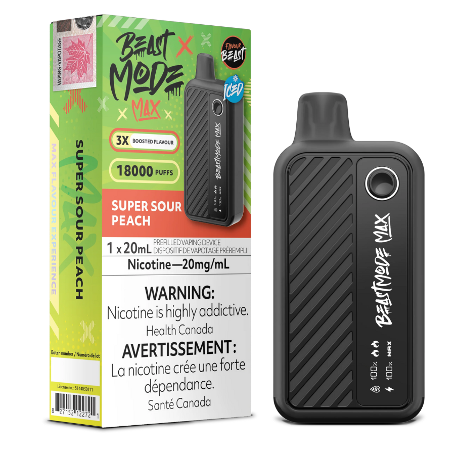 BEAST MODE MAX 18k SUPER SOUR PEACH DISPOSABLE VAPE