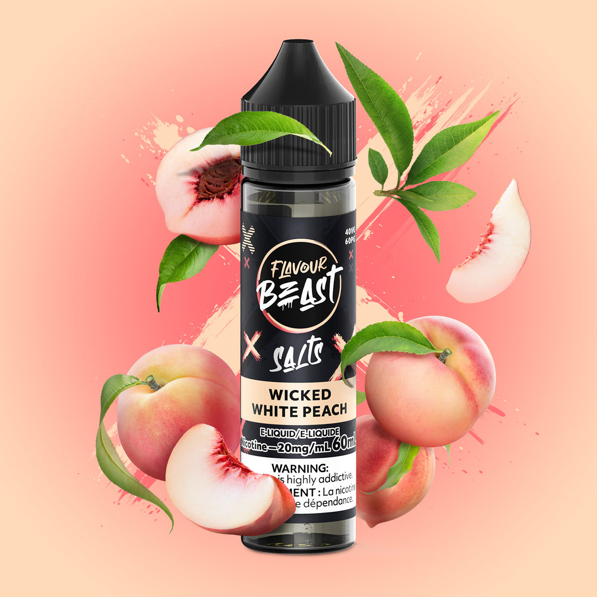 FLAVOUR BEAST SALT - WICKED WHITE PEACH 60ML - 60 ML / 20 MG