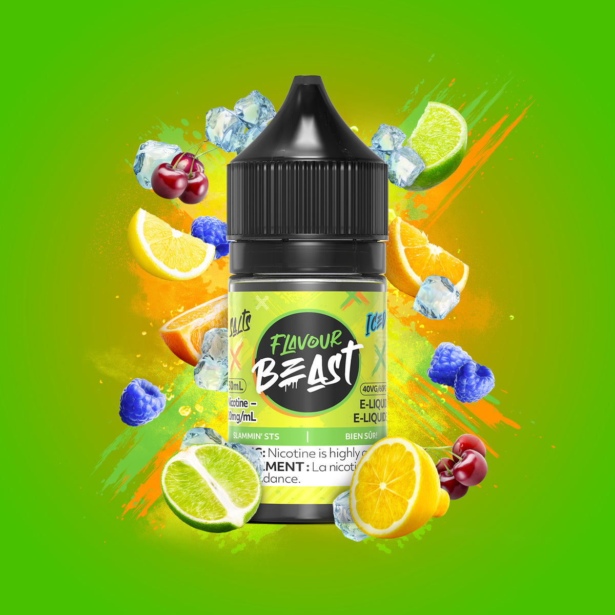 FLAVOUR BEAST SALT - SLAMMIN' STS ICED 30ML - 30 ML / 20 MG