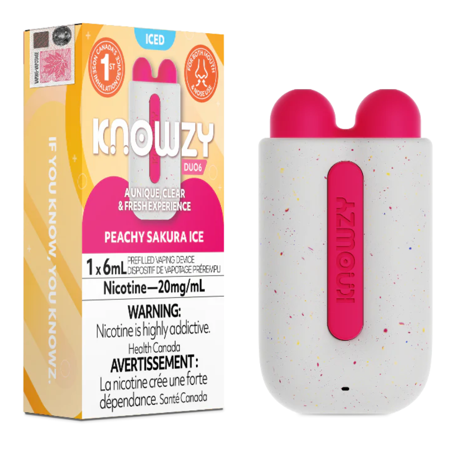 KNOWZY DUO6 PEACHY SAKURA ICE DISPOSABLE VAPE