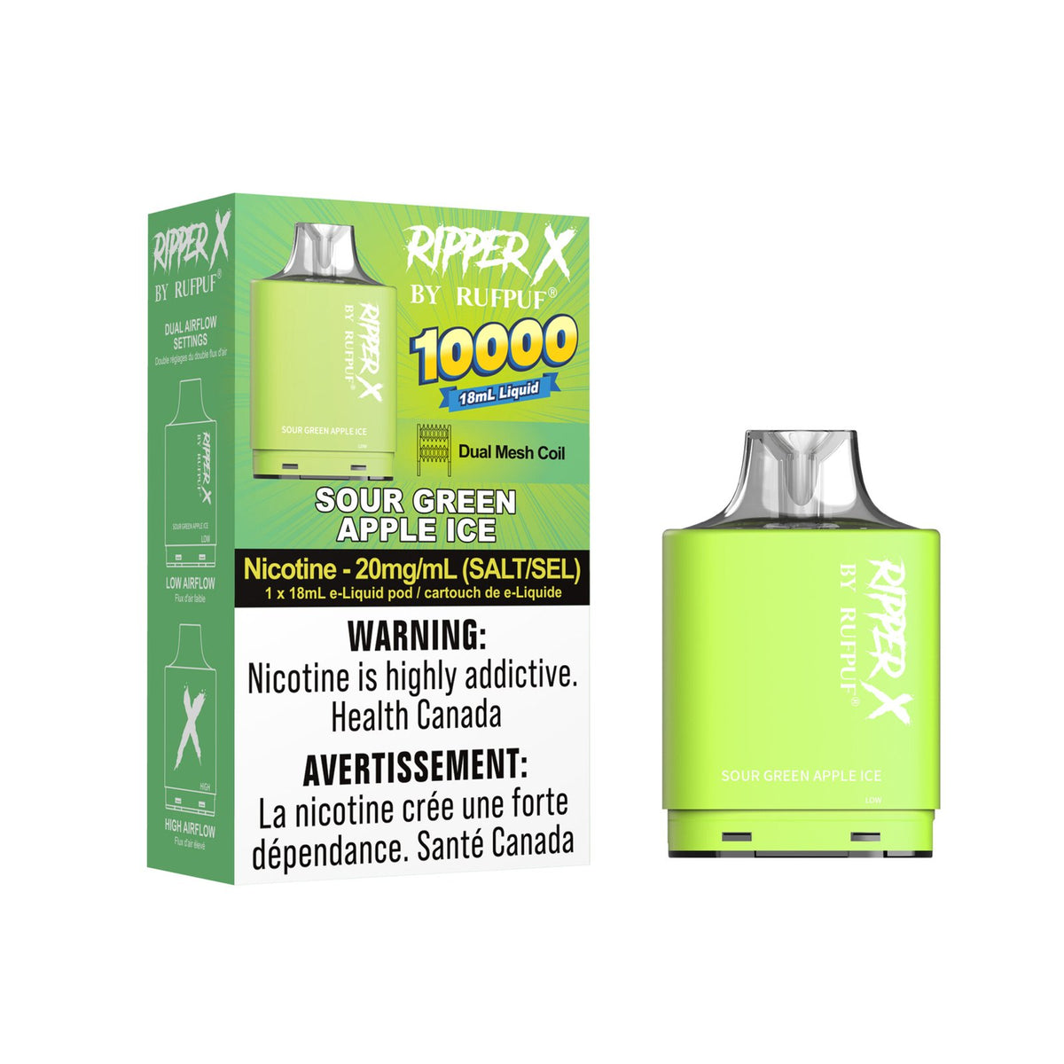 Sour Green Apple ice Ripper X 10000 (20mg/ML)