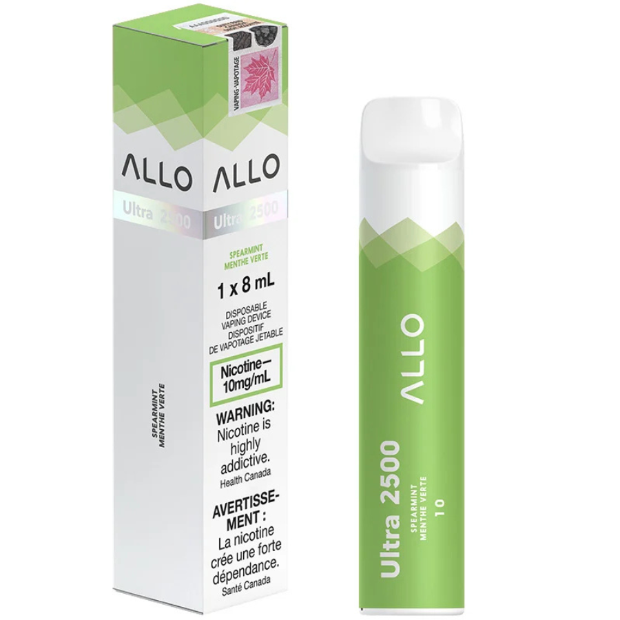 Allo Ultra 2500 Disposable Vape: Spearmint (8mL)