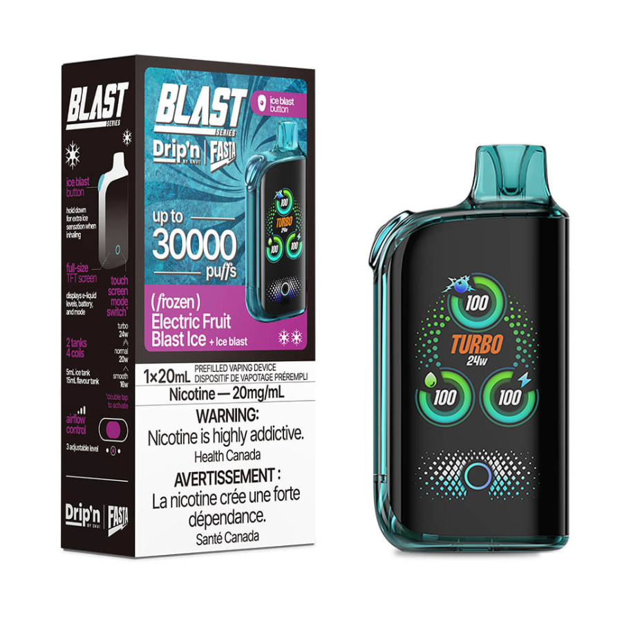 Drip'n Fasta Blast 30K Disposable Vape: Electric Fruit Blast Ice (20mL)