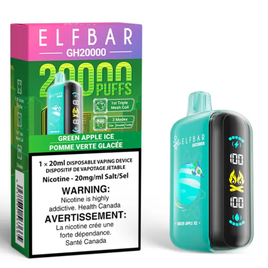 Elf Bar GH20000 Disposable Vape - 20K Puffs - Green Apple Ice
